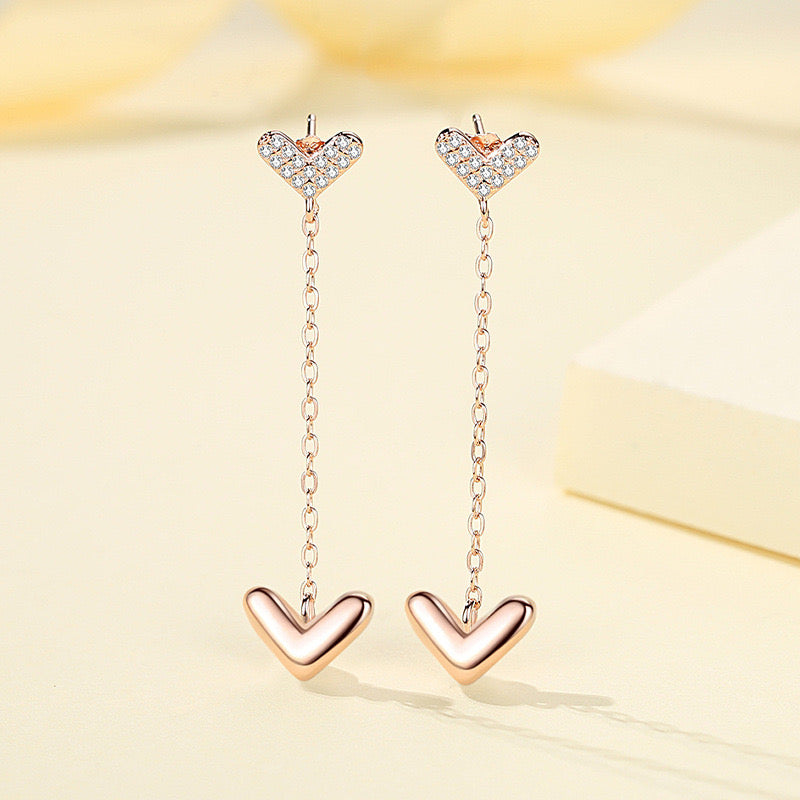 Earrings - Double Hearts