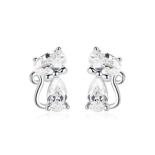 Earrings - Crystal Cat