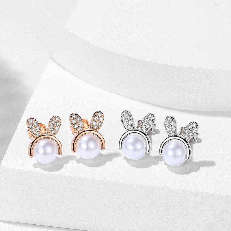 Earrings - Pearl Bunny