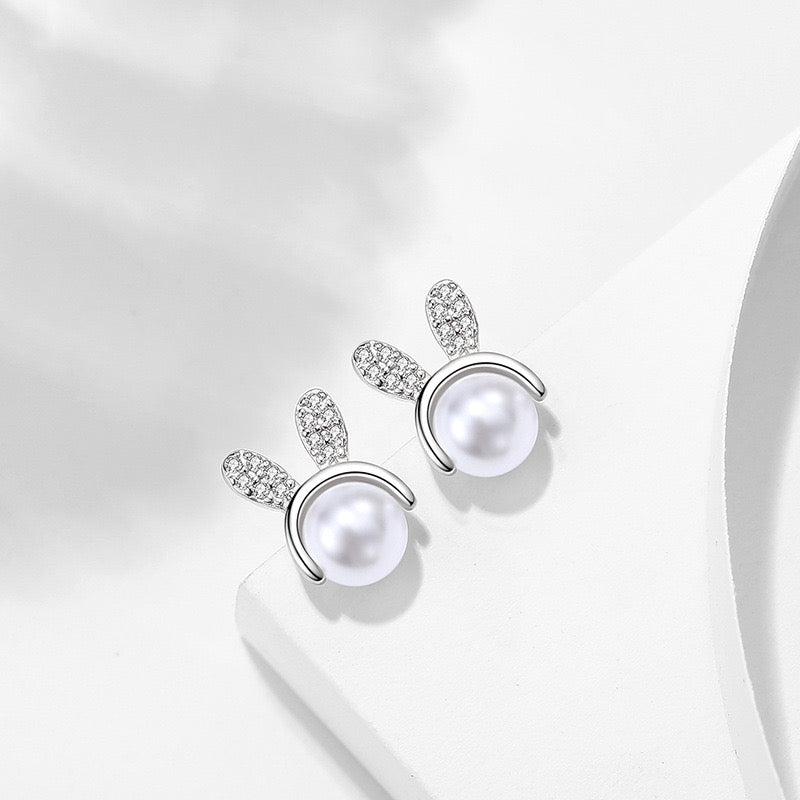 Earrings - Pearl Bunny