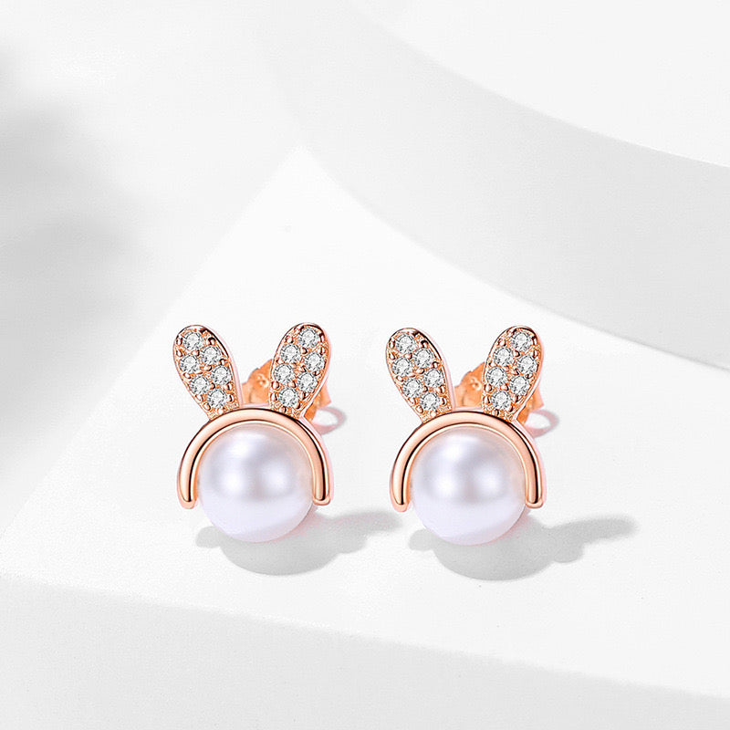 Earrings - Pearl Bunny